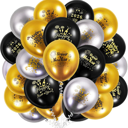 50-Pc 2026 New Year Balloons – Latex Balloons for NYE Party Garland & Arch