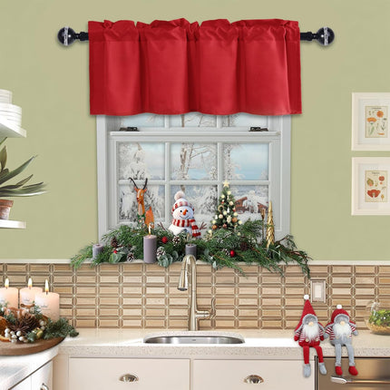 Christmas Kitchen Valance Curtains, Festive Window Treatment for Living Room & Basement