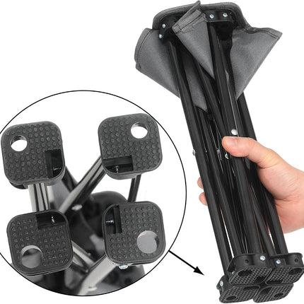 Portable Folding Camping Stool, Lightweight Fishing & Hiking Chair with Carry Bag, Grey