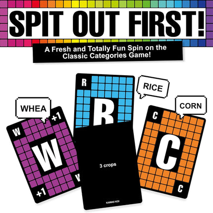Spit Out First Categories Card Game Family Party Game Ages 14+ 2-7 Players