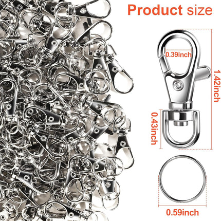 60PCS Keychain Making Kit – Lobster Clasps, Clips & Rings for Jewelry Crafts