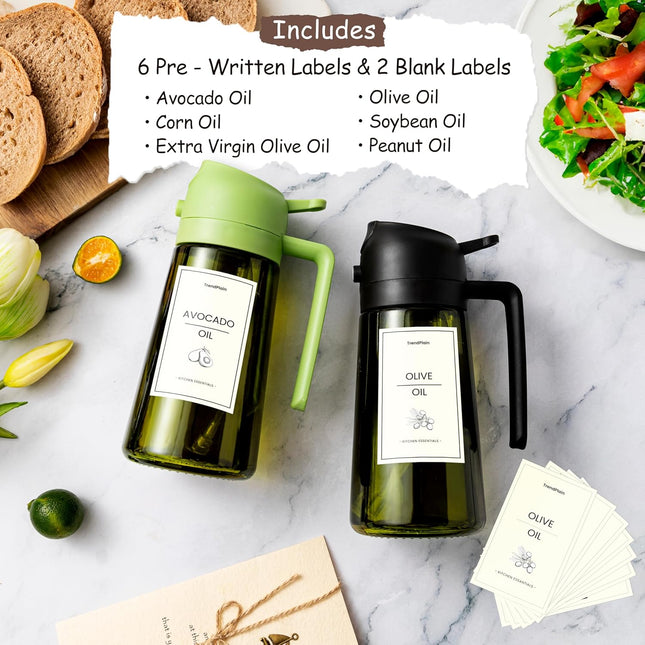 Original 16oz 470ml Olive Oil Dispenser Bottle Sprayer Black Green Kitchen Tool