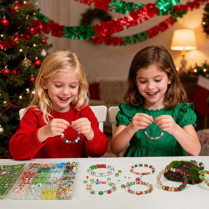 800PCS Christmas Beads Bracelet Kit – DIY Jewelry Craft for Girls & Kids