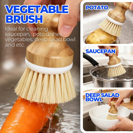 6 Pack Dish Brush Set with Bottle Brush Scrubber Long Handle Kitchen Tools