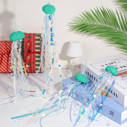 4PCS Jellyfish Christmas Ornaments – Mermaid-Themed Hanging Decor for Tree & Party