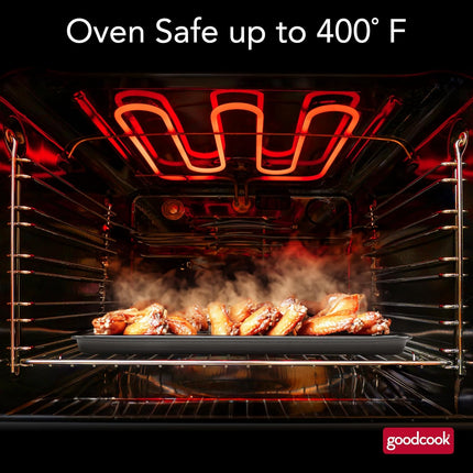 15x10.5 Nonstick Carbon Steel Baking Pan & Wire Rack Pizza Bacon Sheet Set