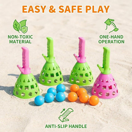 4 Pack Outdoor Catch Ball Game with 20 Balls Family Toy for Kids Ages 3+