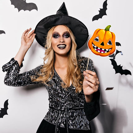 20-Pack Halloween Photo Booth Props, Monster Witch & Skull Party Accessories