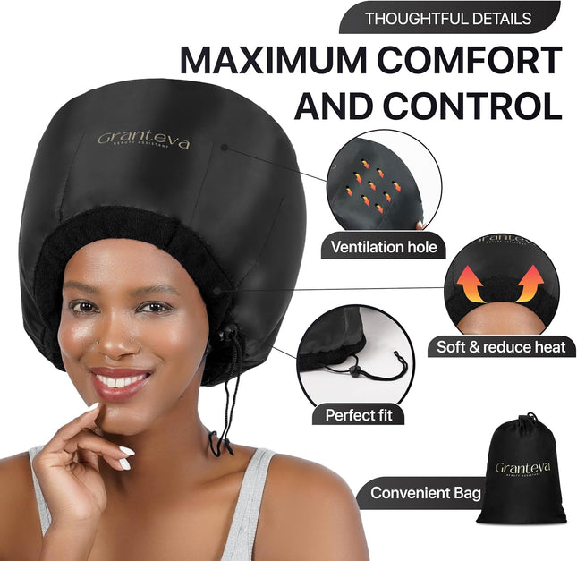 Hooded Hair Dryer Attachment with Headband for Curly Hair Deep Conditioning
