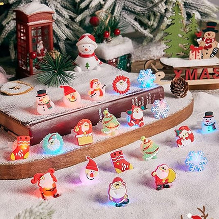 50Pcs Christmas Light Up Glow Rings – Flashing Glowing Finger Rings for Party Favors