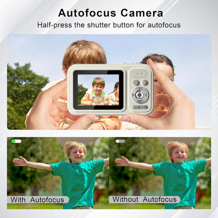 Compact Kids Digital Camera 1080P FHD 48MP 16X Zoom Anti-Shake 32GB