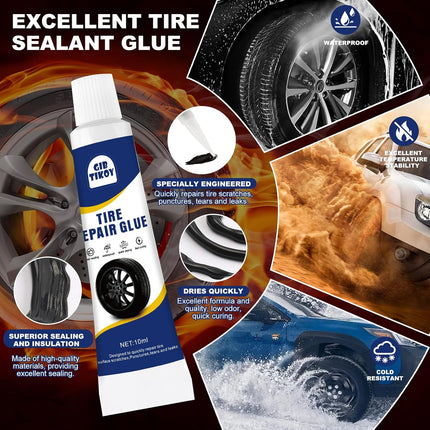 42PCS Tire Repair Plug Kit, 3 Sizes Self-Sealing Rubber Plugs with Sealant & Tool
