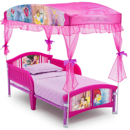 Disney Princess Canopy Toddler Bed, Pink Character-Themed Kids Bed, Ages 15 Months+