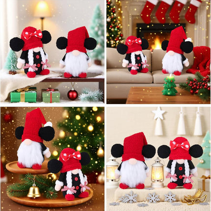 2PCS Christmas Mouse Gnomes, Swedish Tomte Plush Santa Elf Scandinavian Gnome Decorations