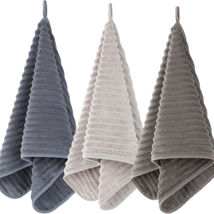 3-Piece Quick-Dry Bath Towel Set, Soft Microfiber Hand Towels, 14" x 29.6"
