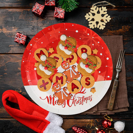 50PCS Christmas Paper Plates 7" – Disposable Dessert Plates with Tree Pattern