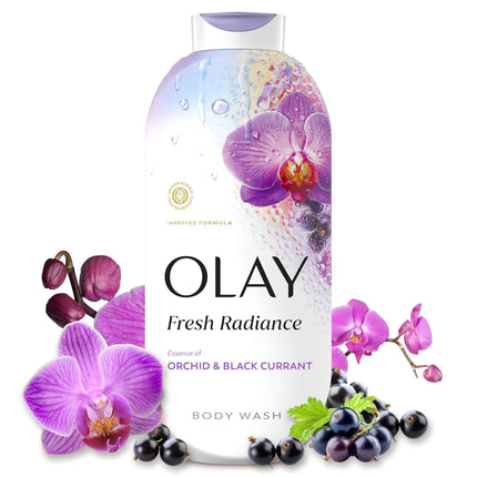 Fresh Radiance Body Wash for Women 22oz, Vitamin B3 Cleanser, Orchid & Black Currant Scent