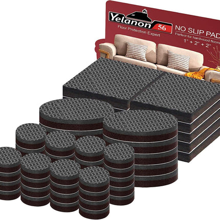 56 PCS Non-Slip Furniture Pads – Self-Adhesive Rubber Feet, Anti-Skid