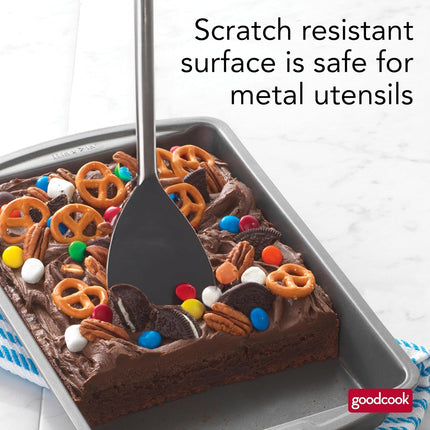 7" x 11" Nonstick Baking Pan, Scratch-Resistant Metal Utensil Safe, Gray
