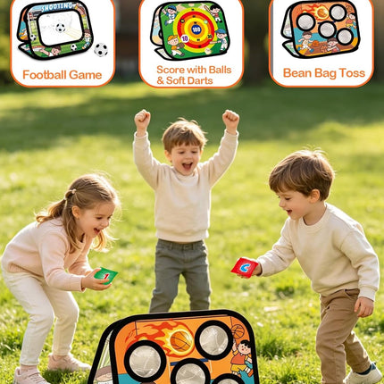 5-in-1 Bean Bag Toss Game for Kids, Indoor Outdoor Carnival Party Toy Ages 3-8