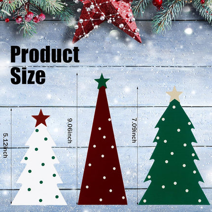3PCS Christmas Tree Tabletop Signs – Wooden Miniature Xmas Home Decor