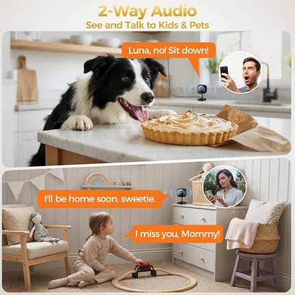 2K Indoor Camera Motion Detection Two Way Audio Night Vision Alexa Home