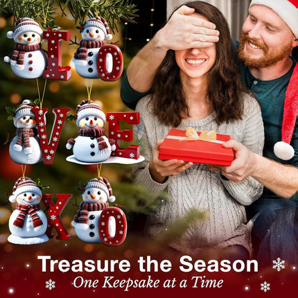 Snowman Letter A Christmas Ornament, A-Z Hanging Tree Decor 2025