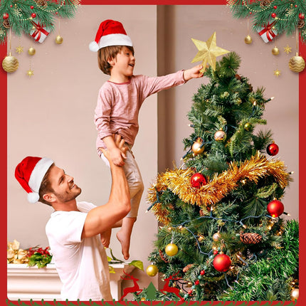 Glittery Christmas Star Tree Topper, Holiday Tree Decoration for Xmas Ornament