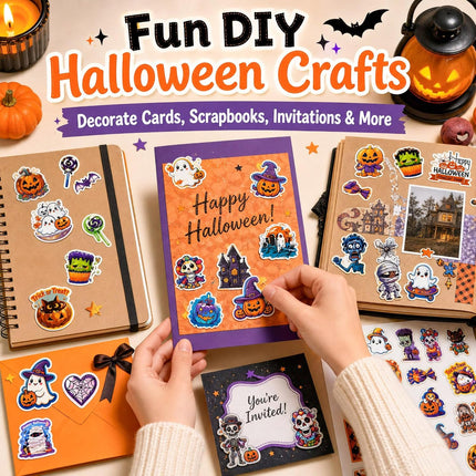 100-Piece Halloween Stickers, Waterproof Vinyl Horror Party Favors, No-Residue