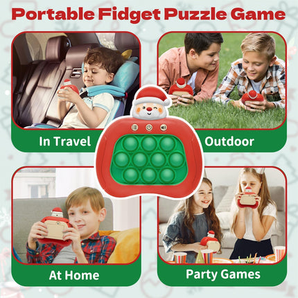 Santa Claus Light-Up Pop Fidget Game – Christmas Electric Bubble Toy for Fun Play