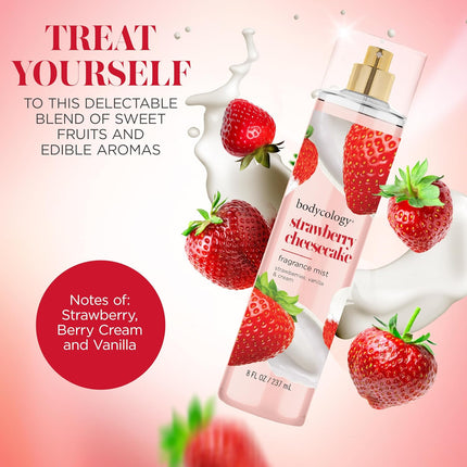 Strawberry Cheesecake Body Mist, Long-Lasting Fragrance, 8 fl oz, 2-Pack