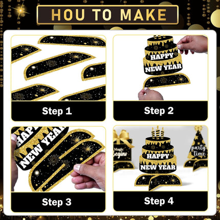 10-Piece Happy New Year 2026 Centerpieces – NYE Party Table Decor