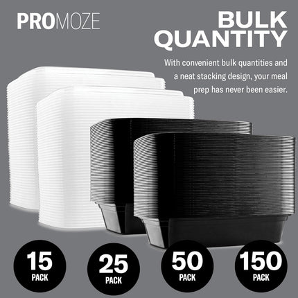 50-Pack Reusable Meal Prep Containers – 28oz, 1-Compartment, BPA-Free