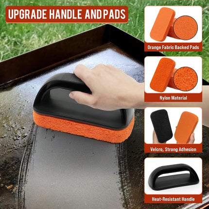 Griddle Cleaning Kit for Blackstone – Remove Stains with Brush & Scraper