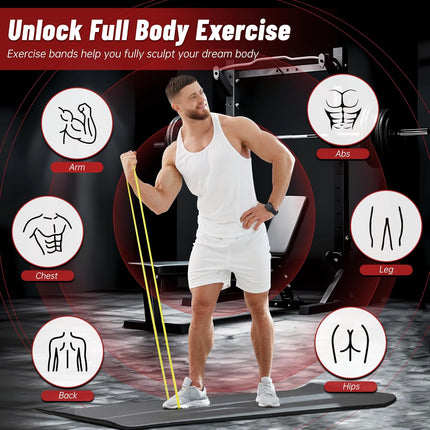 4-Level Resistance Bands, 5-85 Lbs Pull Up Assistance Bands for Full-Body Fitness