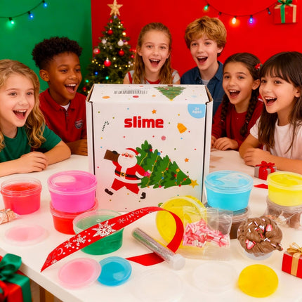 Christmas Tree 6-Pack Mini Crystal Slime Set | DIY Spells Gift for Kids & Teens