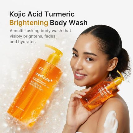 Kojic Acid Turmeric Brightening Body Wash, Niacinamide, Vitamin C, AHA BHA