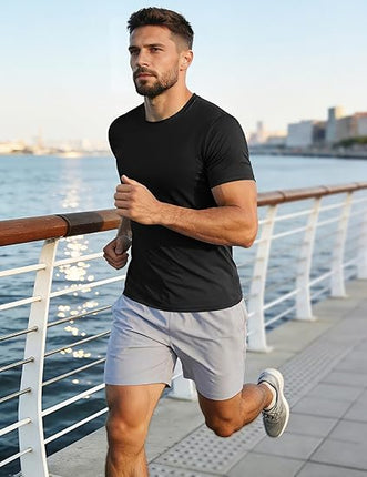 Men's UPF 50+ Short Sleeve Rash Guard Quick Dry Workout Running Swim Shirt
