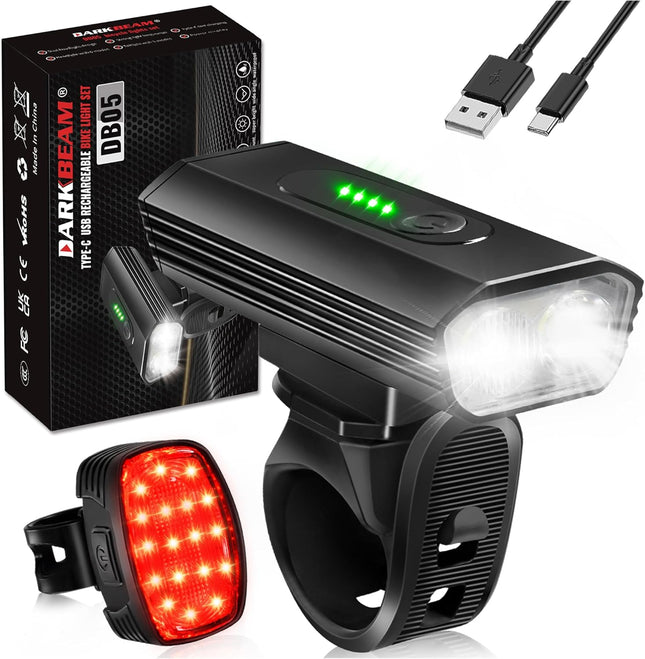 Ultra Bright 4000LM Bike Light – Front Headlight & Rear Light for Night Riding