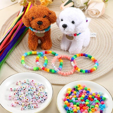 1040 Pcs Puppy Adoption Party Kit – DIY Dog Collar Necklace Beads for Pet Birthday