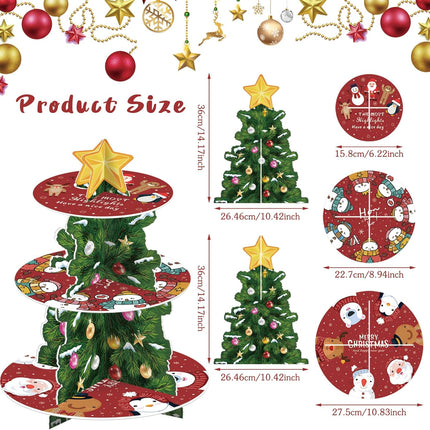 Merry Christmas Cupcake Stand – 3-Tier Dessert Tower for Holiday Parties