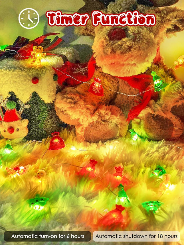 10FT 30 LED Christmas Fairy Lights – Battery Operated with Remote & Timer