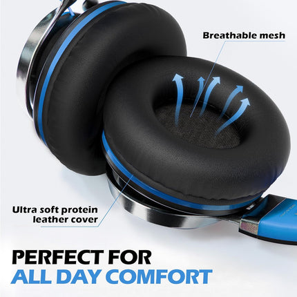 Wired Kids Headphones with Microphone – Volume Control, Stereo for School & Laptop