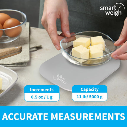 Gray Digital Kitchen Scale – Accurate for Cooking, Baking, and Meal Prep