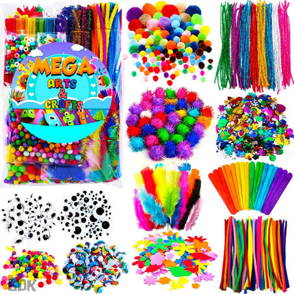 1170pc Kids Arts & Crafts Supply Kit DIY Crafting Set for Ages 4+