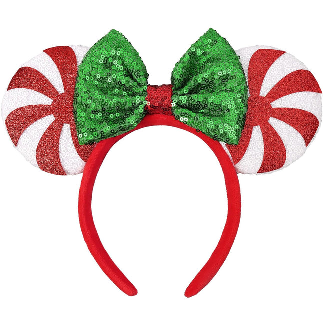 Christmas Mouse Ears Headband Holiday Ears Women & Girls, Adult Size Park & Party
