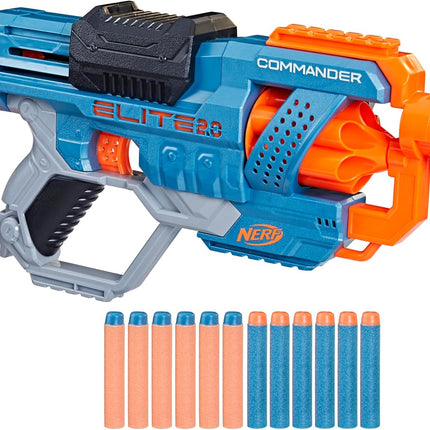Elite 2.0 Commander RD-6 Dart Blaster – 12 Darts, Rotating 6-Dart Drum