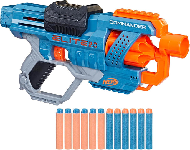 Elite 2.0 Commander RD-6 Dart Blaster – 12 Darts, Rotating 6-Dart Drum