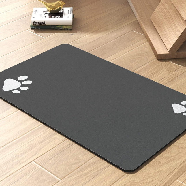 Absorbent Pet Feeding Mat – Quick Dry, No Stains, for Food & Water Bowls (12"x19")