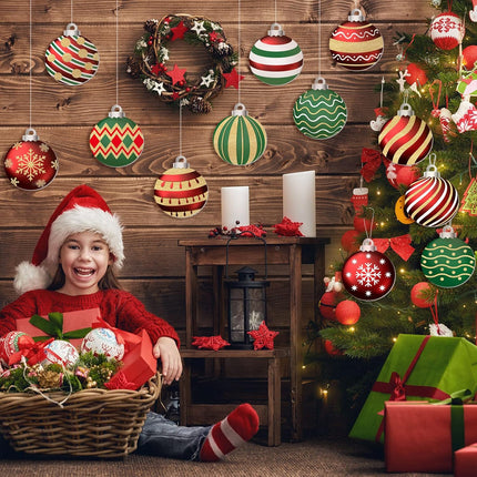 12-Pcs Hanging Candy Cane Ornaments for Christmas Yard: 8x8 Inch Outdoor Decorations